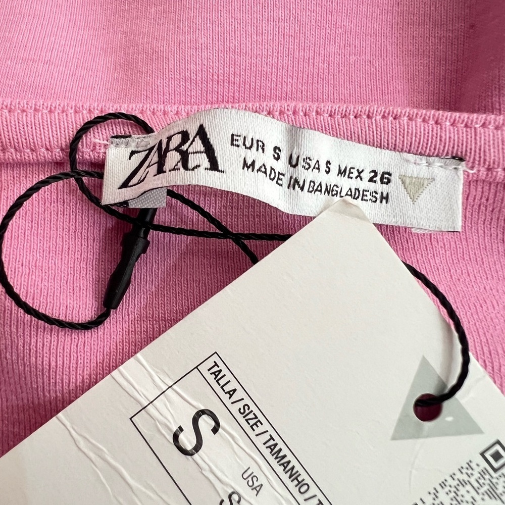 NWT Zara Barbie Pink Adjustable Spaghetti Strap Bodycon Dress Size Small - Picture 4 of 6